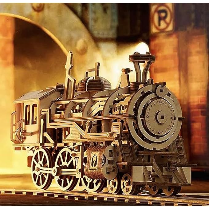 ROKR LOCOMOTIVE MECHANICAL WOODEN GEAR 3D PUZZLE KIT - Image 4